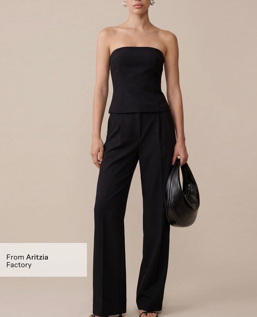New Caara raven top strapless black $147 sz 6